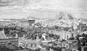 Panorama of Athens, ancient Greece
