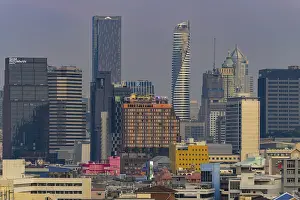 Panorama of Golden Mount, Bangkok skyline