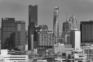 Panorama of Golden Mount, Bangkok skyline