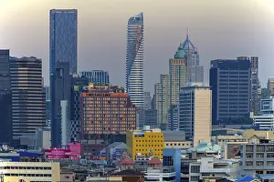 Panorama from Golden Mount, skyline of Bangkok