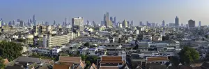 Category Buddhism Prints: Panorama from Golden Mount, skyline of Bangkok