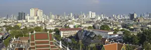Panorama from Golden Mount, skyline of Bangkok