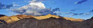Panorama of Himalayas mountains on sunset