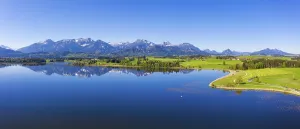 Panorama, Hopfensee, Tannheimer mountains with Gehrenspitze