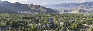 Category Mountain Landscapes Prints: Panorama over Leh and the Indus Valley to the Indian Himalayas