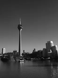 Panorama of the Media Harbour with Rhine Tower