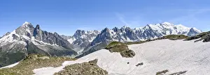 Panorama, Mountain landscape with mountain peak Aiguille Verte