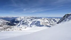 Panorama, mountain panorama, snow-covered mountain landscape in winter