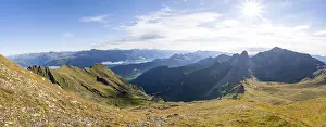 Panorama, mountain valley and mountain panorama