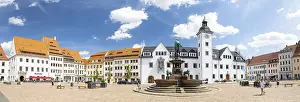 Framed Print : Panorama of Obermarkt with Council Pharmacy