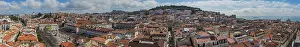 A panorama picture of the city of Lisbon taken from the top of the Santa Justa Lift