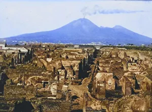 Panorama of Pompeii in 1888, Italy