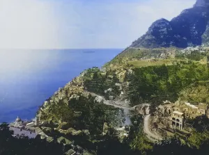 Panorama of Positano in 1887, Italy
