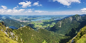 Panorama from Saeuling, 2047m, to the Tannheimer Berge
