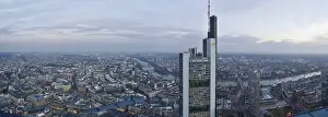 Panorama shot, city centre and Commerzbank
