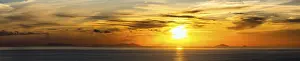Panorama of Sunset over Aeolian Islands from Nicotera