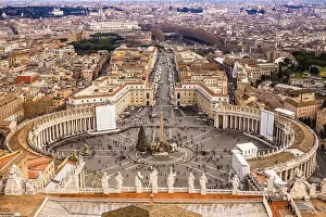 Panorama of Vatican and Rome. Skyline aerial view