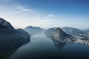 Panorama, View of Lugano from Monte Bre