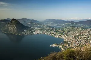 Panorama, View of Lugano from Monte Bre