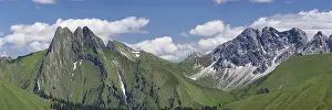 Category Mountain Landscapes Prints: Panorama from Wildengundkopf, 2238m to Hoefats 2259m and Grosser Wilder