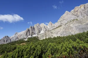 Panoramic view of the famous peaks of the Dolomites