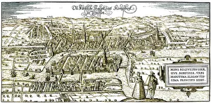 Panoramic view of Koenigsberg, 16th century