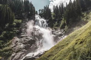 Panoramic view of the Krimmler waterfalls
