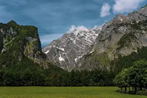 Panoramic view of the mountains in Berchtesgadener Land in Bavaria