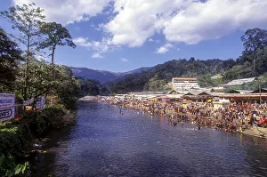 Panoramic view of the Pamba River at Pambai near Sabarimala