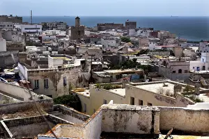 Panoramic view of Safi with Moroccan architecture and sea in the background