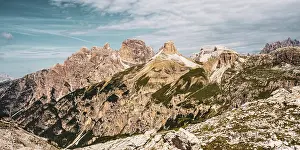 Panoramic view of the Sexten Dolomites in Italy