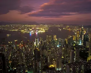 Panoramic view from Victoria Peak over Central