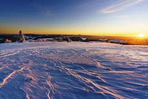 Panoramic view from Wasserkuppe in south direction in winter