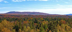 Panorams of mountains, autumn colours