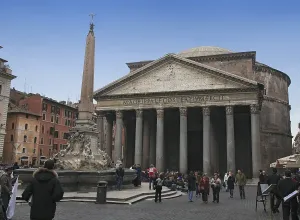 Pantheon in the Piazza della Minerva with Egyptian obelisk