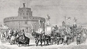The papal procession, Feast of the Immaculate Conception at the Mausoleum of Hadrian