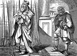 Parable of the praying Pharisee and tax collector who exalted himself will be humiliated