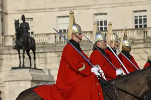 Parade of Horse Guards, soldiers of the Household Cavalry Mounted Regiment