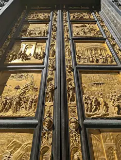 Paradise Gate at the baptistery of the cathedral Santa Maria del Fiore in Florence