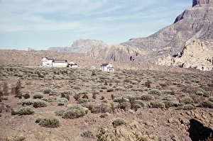 Parador de Las Canadas del Teide and Ermita de Nuestra Senora de las Nieves, Teide National Park, Tenerife, Canary Islands, Spain 1963