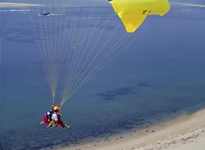 Paraglider on landing