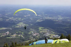 Paraglider launch site at Schoeckl