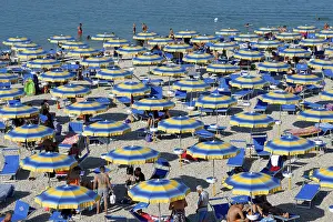 Parasols, Bagni, beach on the Adriatic