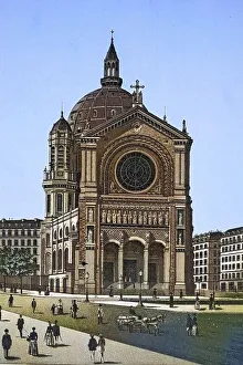 Paris, Eglise Saint Augustin, historical copperplate