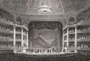 The Paris Opera, Paris, antique steel engraved print
