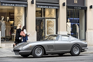 Parked vintage sports car Ferrari 275 GTB4