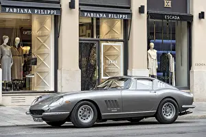 Parked vintage sports car Ferrari 275 GTB4