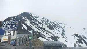 The parking area at the highest mountain in austria