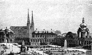 Partial view of the Zwinger in Dresden in 1870