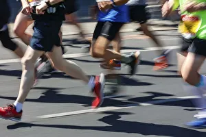 Participants of the Citylauf on the 25 km running course